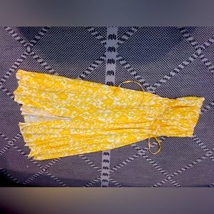 yellow strapless sundress